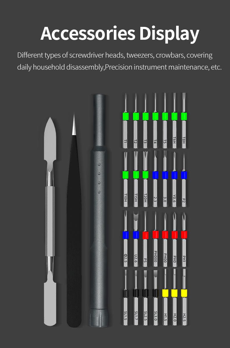 WooLeapStore 0 32 In 1 Precision Screwdriver Compact Box Magnetic Multi Driver Bits Screwdriver