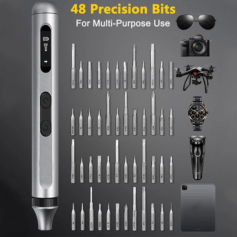 WooLeapStore 50 in 1 Electric Screwdriver Precision Repair Power Tools Set Magnetic Screw Driver Bits for Home Appliances Watch Phones