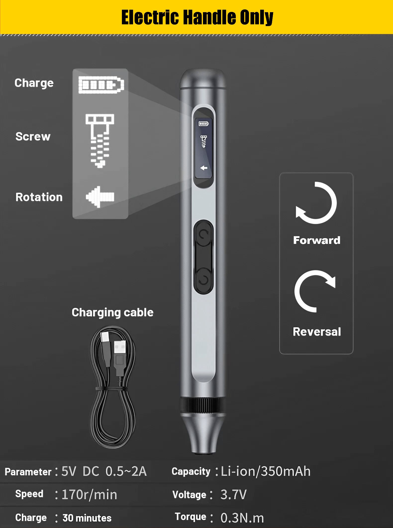 WooLeapStore Electric Handle Only 50 in 1 Electric Screwdriver Precision Repair Tools Set Magnetic