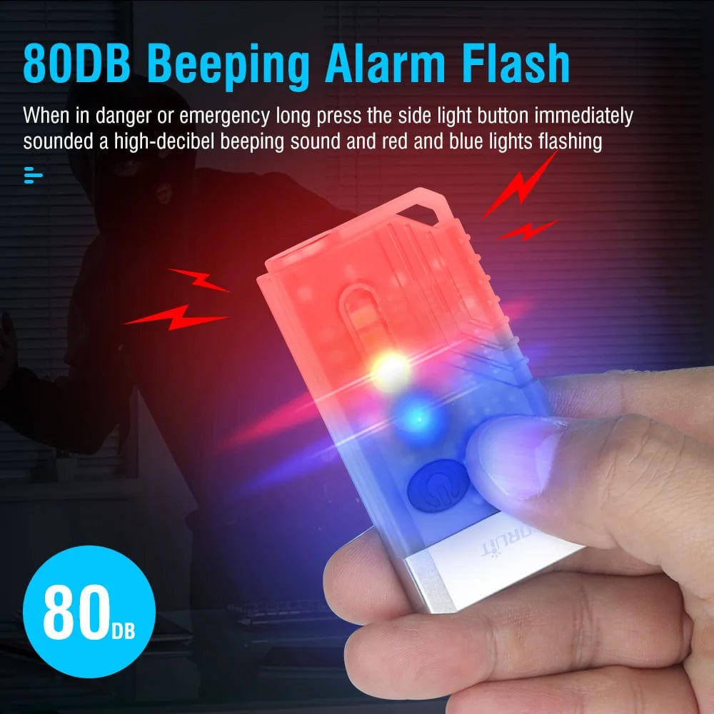 WooLeapStore BORUiT V10 EDC Keychain LED Fluorescence Flashlight Type-C Rechargeable Torch Work Light Magnet Buzzer 365nm UV V3 Plus Lantern