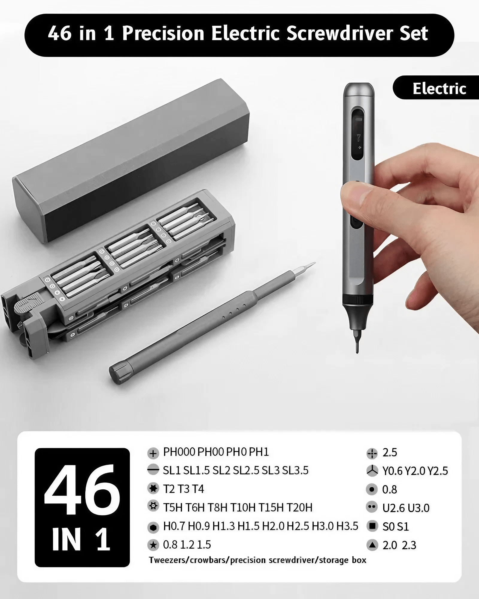 WooLeapStore Precision Screwdriver Compact Box Magnetic Multi Driver Bits Set