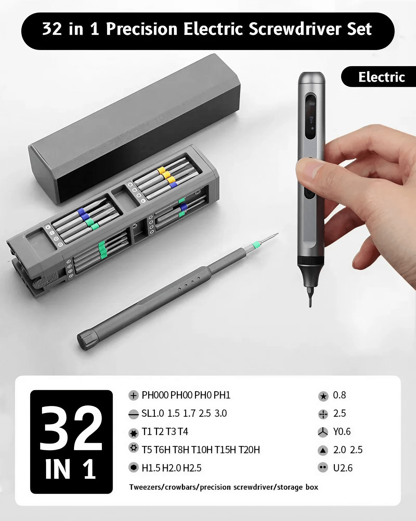 WooLeapStore Precision Screwdriver Compact Box Magnetic Multi Driver Bits Set