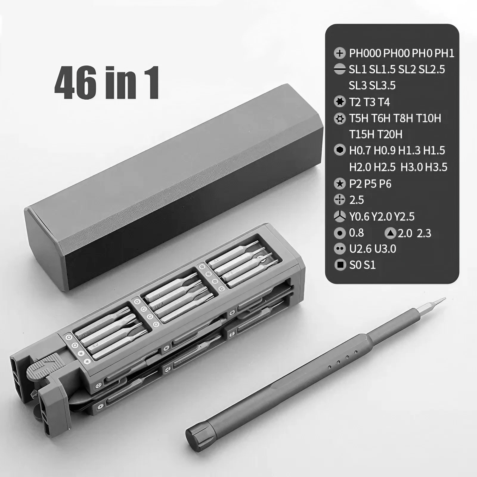 WooLeapStore Precision Screwdriver Compact Box Magnetic Multi Driver Bits Set