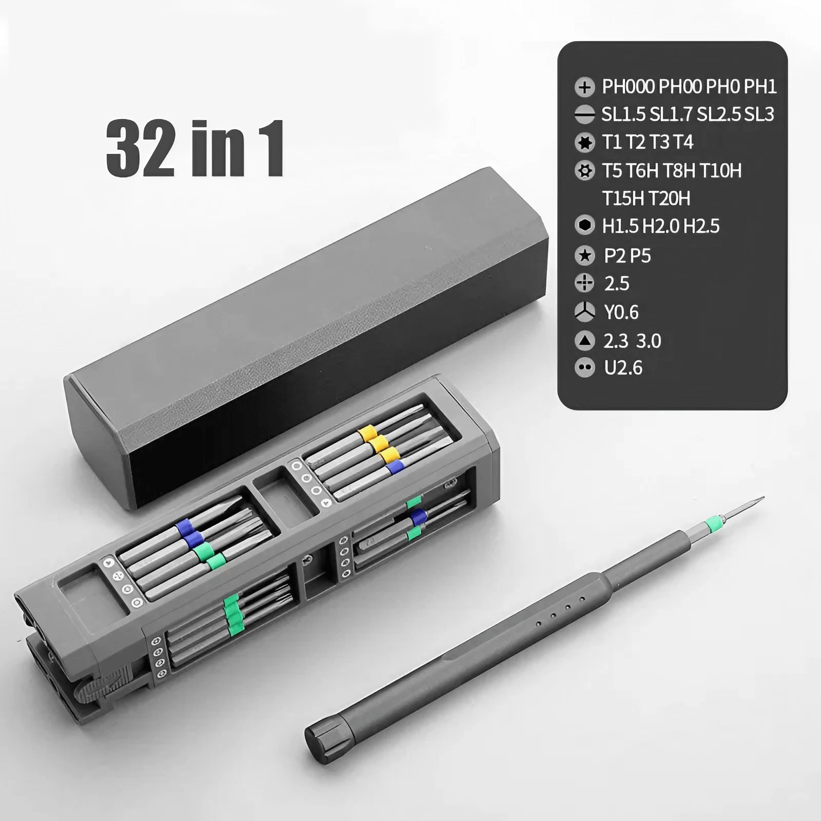 WooLeapStore Precision Screwdriver Compact Box Magnetic Multi Driver Bits Set